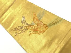 リサイクル　鳥模様刺繍袋帯